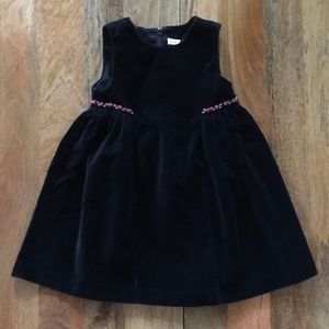 Gymboree Girls Velvet Holiday Dress With Embroidery & Matching Bucket Hat